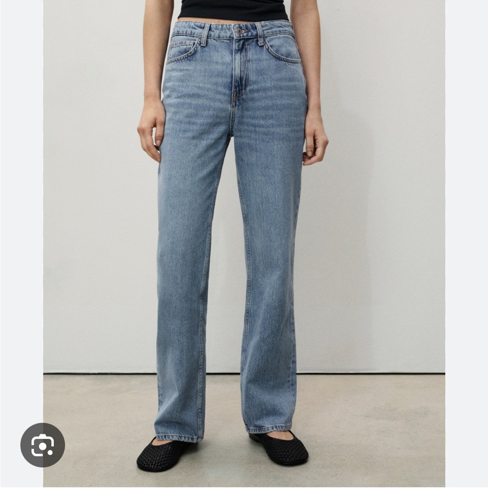 Mango Classic Blue Straight-Leg Jeans